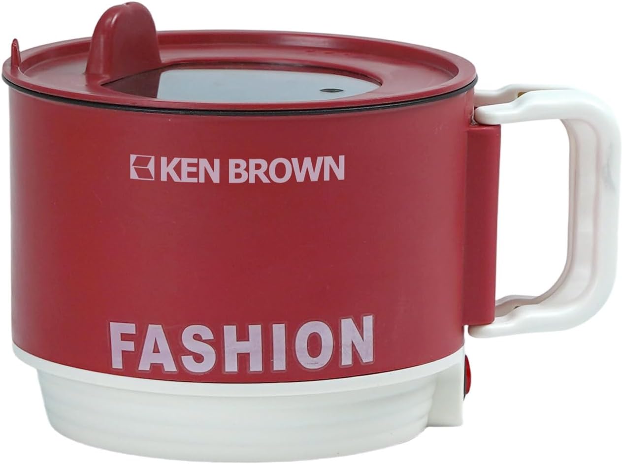 Olla Eléctrica KEN BROWN - 3 en 1, 1.5L, Control de Temperatura, Color Rojo