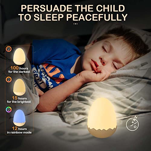Jsknb Baby Night Light, Egg Nursery Night Light With Touch Control & 8 Color Changing, Portable Dimmable Small Kids Night Light For Bedroom, Soft Warm Light For Breastfeeding, Up To 100 Hours #TOP3