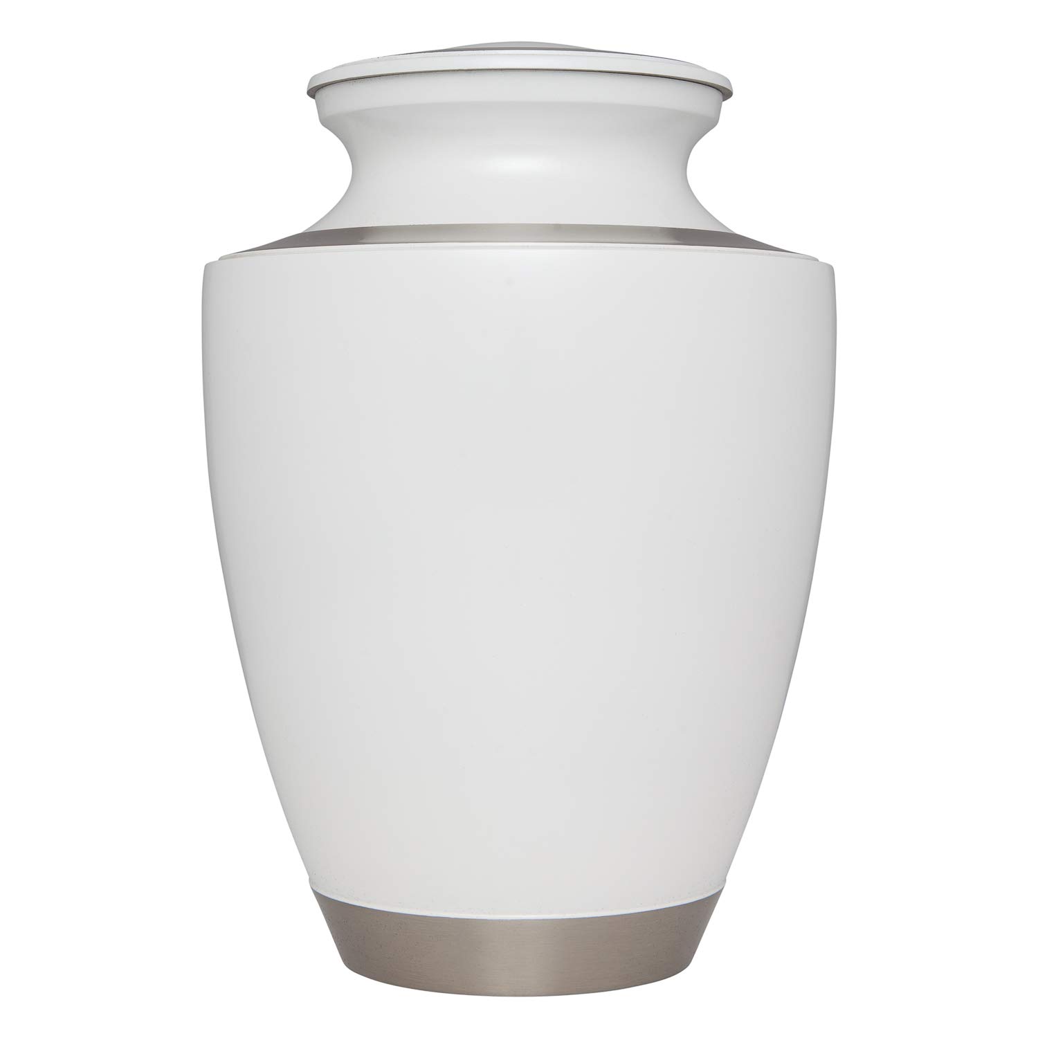 Cremation Urn by Liliane - Funeral Urn for Human Ashes - Hand Made in Brass - Suitable for Cemetery Burial or Niche - Large Size fits remains of Adults up to 200 lbs - Ocean Blue Model (White)