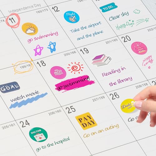 Gannyfer Large Calendar 2024-2025 - 18 months Wall Calendar July 2024 to Dec 2025, 17" x 22" Large Monthly Calendar, Academic Calendar for Planning and Organizing In Your Family, School or Office - Modern Floral(6 Stickers Included) - Image 6
