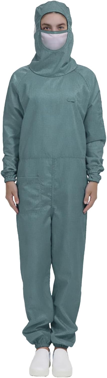 Linjinx Unisex Women Hooded Bodysuit Work Jumpsuit with Hood Mechanic Jumpsuit Long Sleeve Hood Overalls