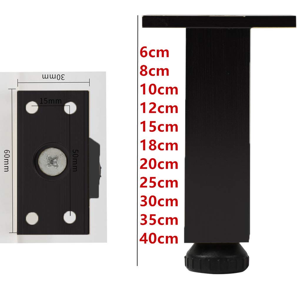 4 Pzas Patas De Metal Para Muebles Sofá De Elevadores 12cm Negro | En Línea