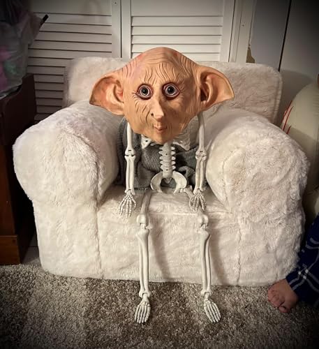 Máscara de Dobby SINSEN de cabeza completa con orejas de elfo para Halloween 2