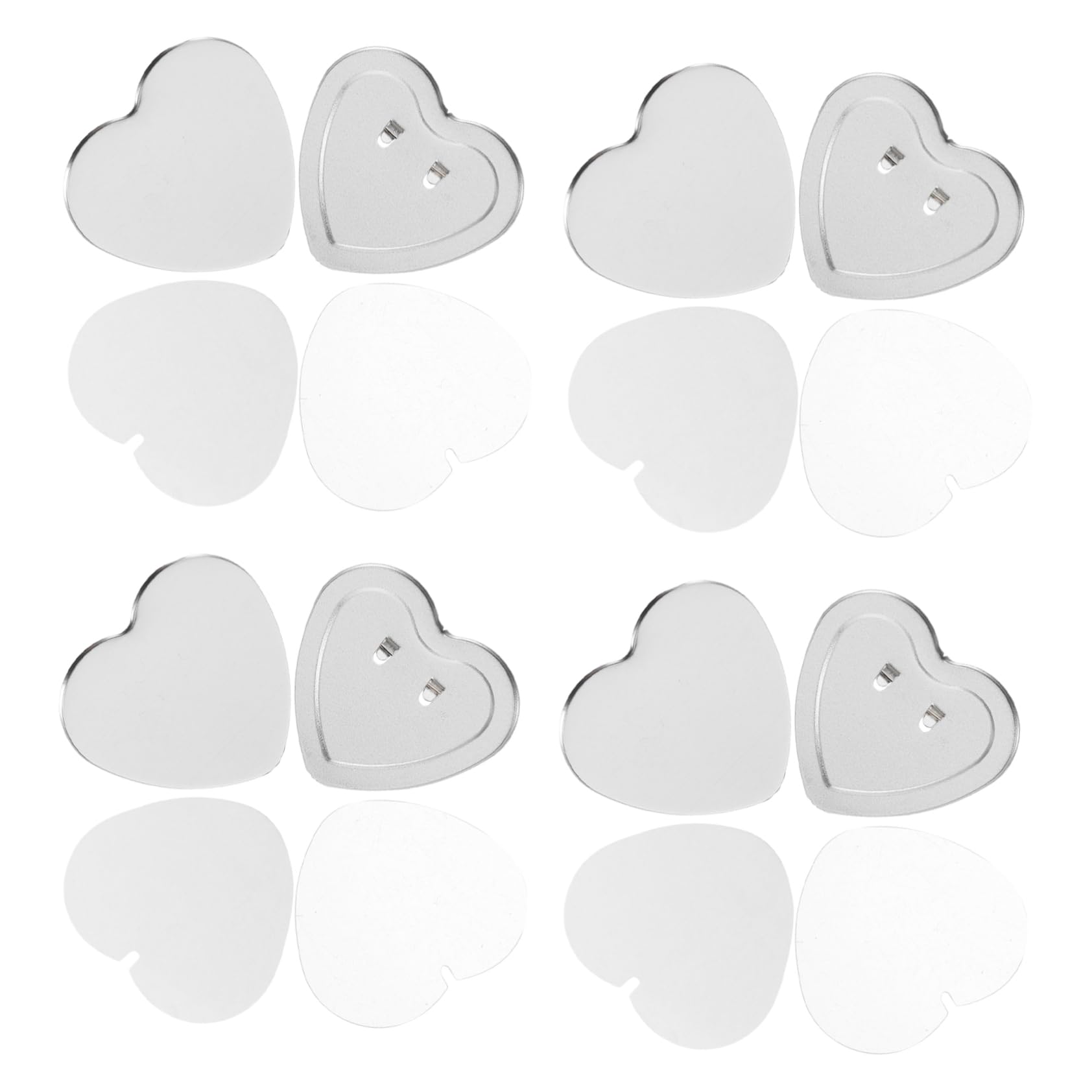 HOODANCOS Heart Shape Button Maker Supplies 100 Sets Blank Button Pins Backs Films for