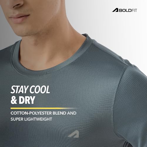 Image of Boldfit Gym T Shirts for Men Workout Breathable T Shirt for Man Active Wear Sports Tshirt for Men Lightweight Gym Tshirts for Man Dry Fit Running T Shirts for Boys Regular Fit Sports Tshirts