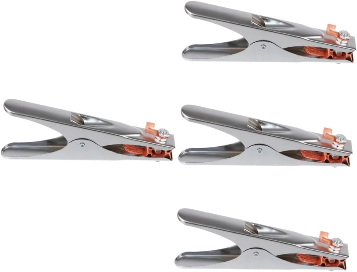 POPETPOP 4pcs Chrome-plated Welder Ground Clamp 800a Heavy Duty Clamp Magnetic Grounding Clip