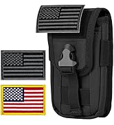 WYNEX Tactical Phone Pouch Molle, Smartphone Holster Bag EDC Utility Cellphone Lock Card Holder Organizer Fit For Waist Belt Case Include Tactical Gear Clip And U.S.A Patch - View #3