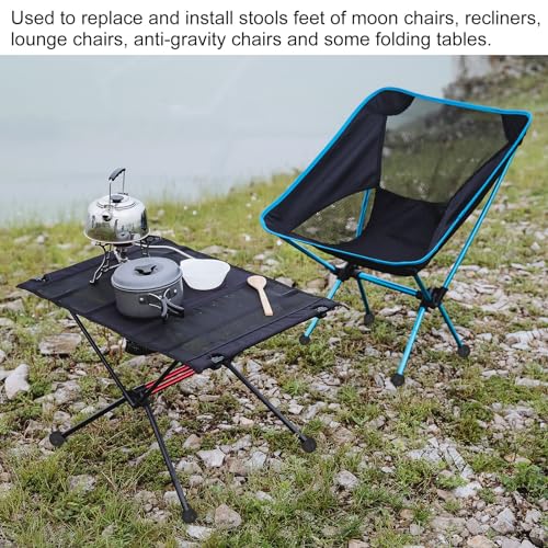 PATIKIL 0.55 Inch Chair Feet Replacement, 8 Pack TPE Outdoor Camping Chair Leg Tips Ball Cap Folding Chair Legs Floor Protectors Stability on Rugged Fit for 0.55"(14mm) Chair Feet, Black miniatura 7