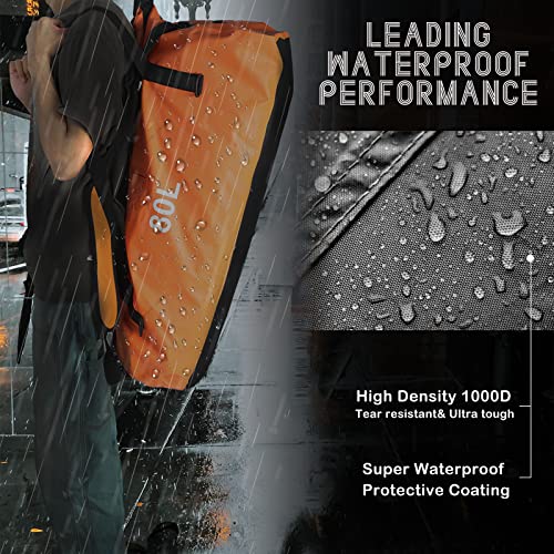 60L Waterproof Dry Bag Duffel, Travel Duffel Dry Bag Heavy Duty Ski Boot Bag Roll Top Duffel With Durable Straps & Handles For Kayaking, Rafting, Boating, Fishing, Camping, Swimming, Hiking #TOP3