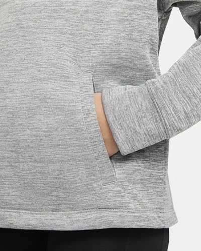 Nike Therma-FIT Big Kids' (Girls') Pullover Hoodie Black Heather (as1, alpha, m, regular, Standard, Black Heather, Medium)2