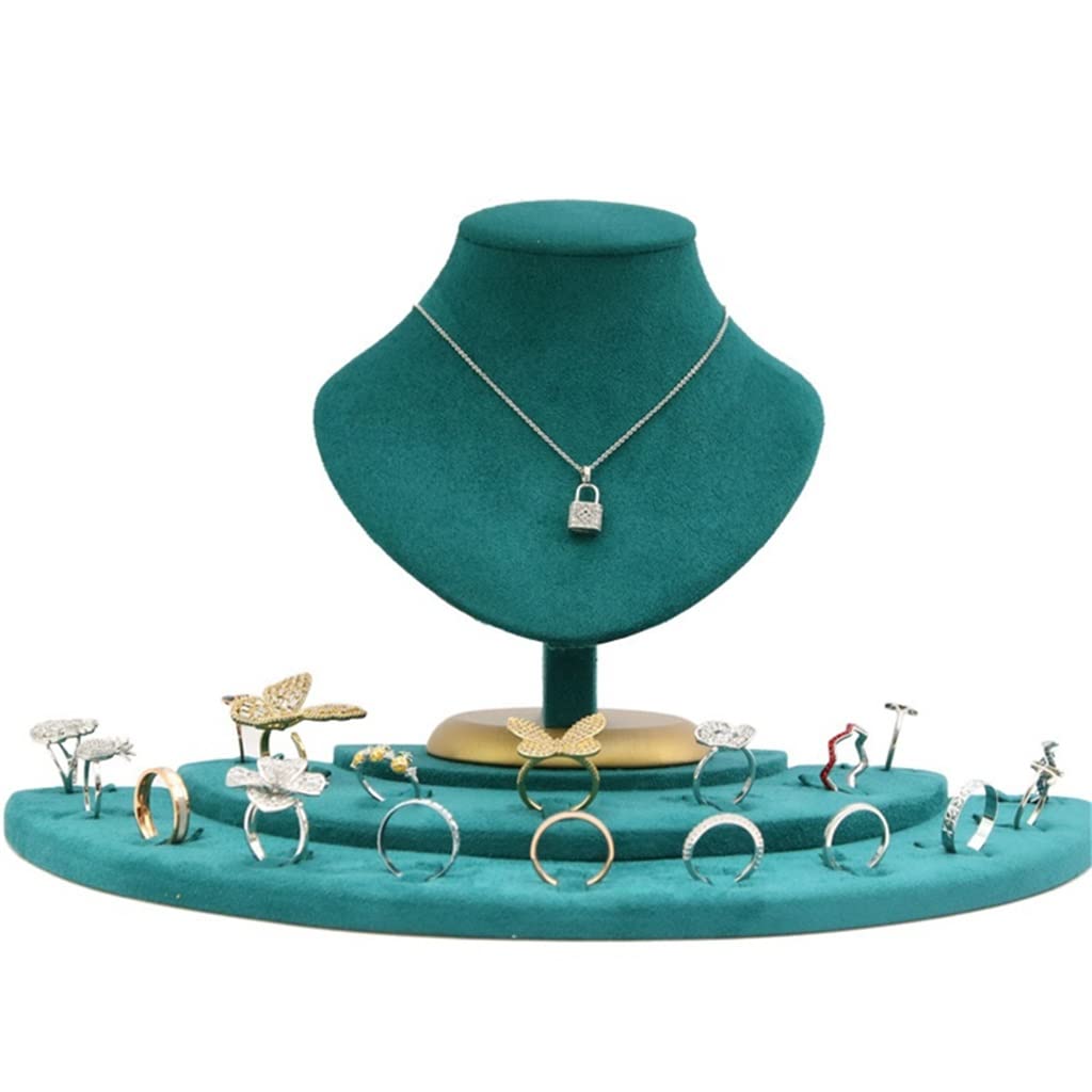 TJLSS Schmuckhalter, grüner Mikrofaser-Flanell-Halter, Halsketten-Halter, Ohrring-Halter, Schmuck-Display-Requisiten Present