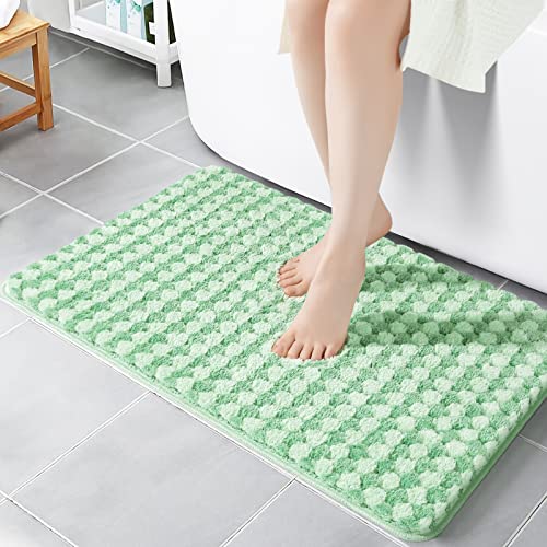 Hotbalzer Bath Rugs For Bathroom Non-Slip, Bathroom Rugs Extra Soft Plush Water Absorbent Bath Mats, Machine Washable Small Bath Carpet For Bathroom Floor, Tub And Shower (16 * 24, Green) #TOP5