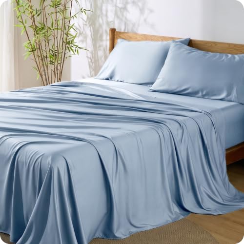 Image of Bedsure PureWoven 100% Rayon Derived from Bamboo, King Size Sheets Set