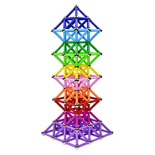 150Pcs Magnetic Building Sticks Blocks Toys, 2.3" Length Magnet Educational Toys Set for Kids and Adult, STEM Building Toy 3D Non-Magnetic Balls with Storage Bag
