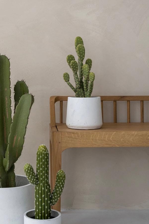 Finestgreen Patt Pflanzgefäß Weiß XL | Blumentopf für Innen- und Außenbereich, Frostfest, UV-Beständig, wasserdicht | Blumenkübel Betonoptik