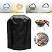 Grill Covers,FLR Black Round Waterproof Dust-Proof Fading Resistant BBQ Grill Covers Protection Patio Garden Gas Cover with Storage Bag & Elastic Strap for Kettle Style Barbecue Grill