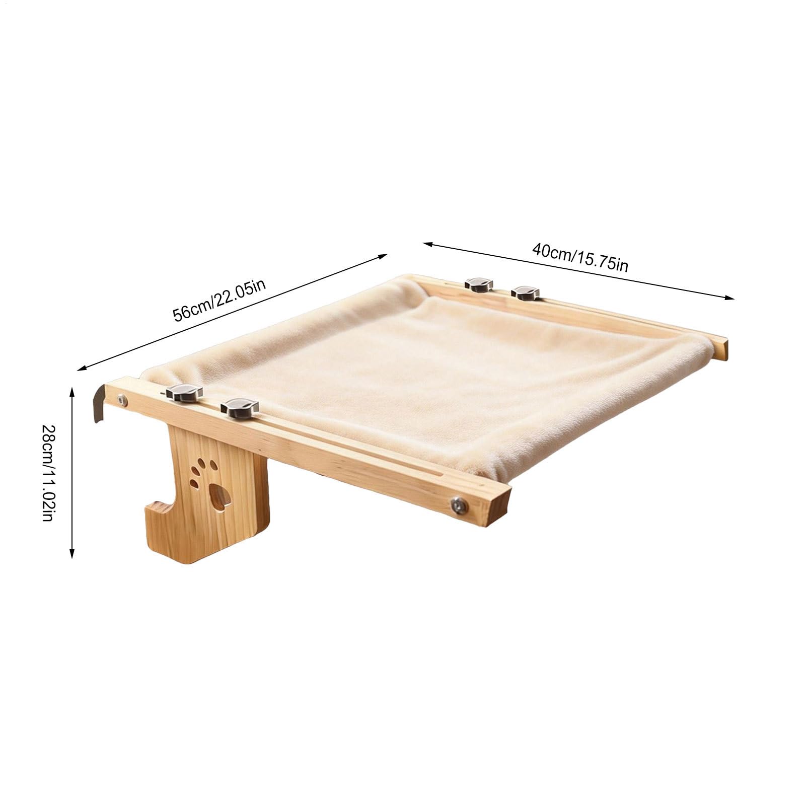 Hamaca De Ventana para Gatos - Reposadero de Madera para Descanso,con Una Suave para Hamaca De Ventana De Gatos En Interior - para Uso En Pared, Interior, Habitación, Apartamento Y Balcón