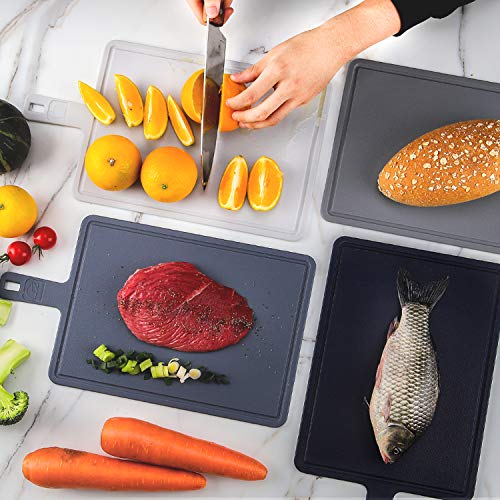image for Plastic Cutting Board Set Dishwasher Safe, Cutting Boards Easy Grip Ha