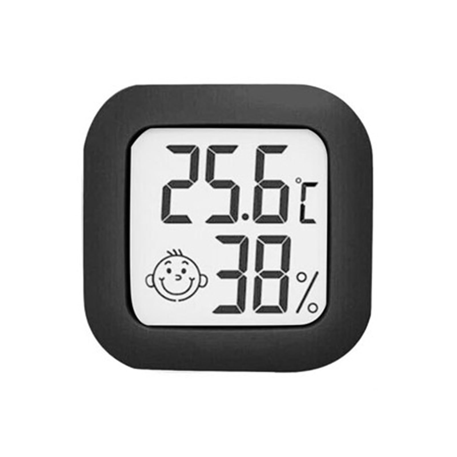 LCD elektroniczny cyfrowy miernik temperatury i wilgotności kryty termometr zewnętrzny higrometr stacja pogodowa zegar, czarny