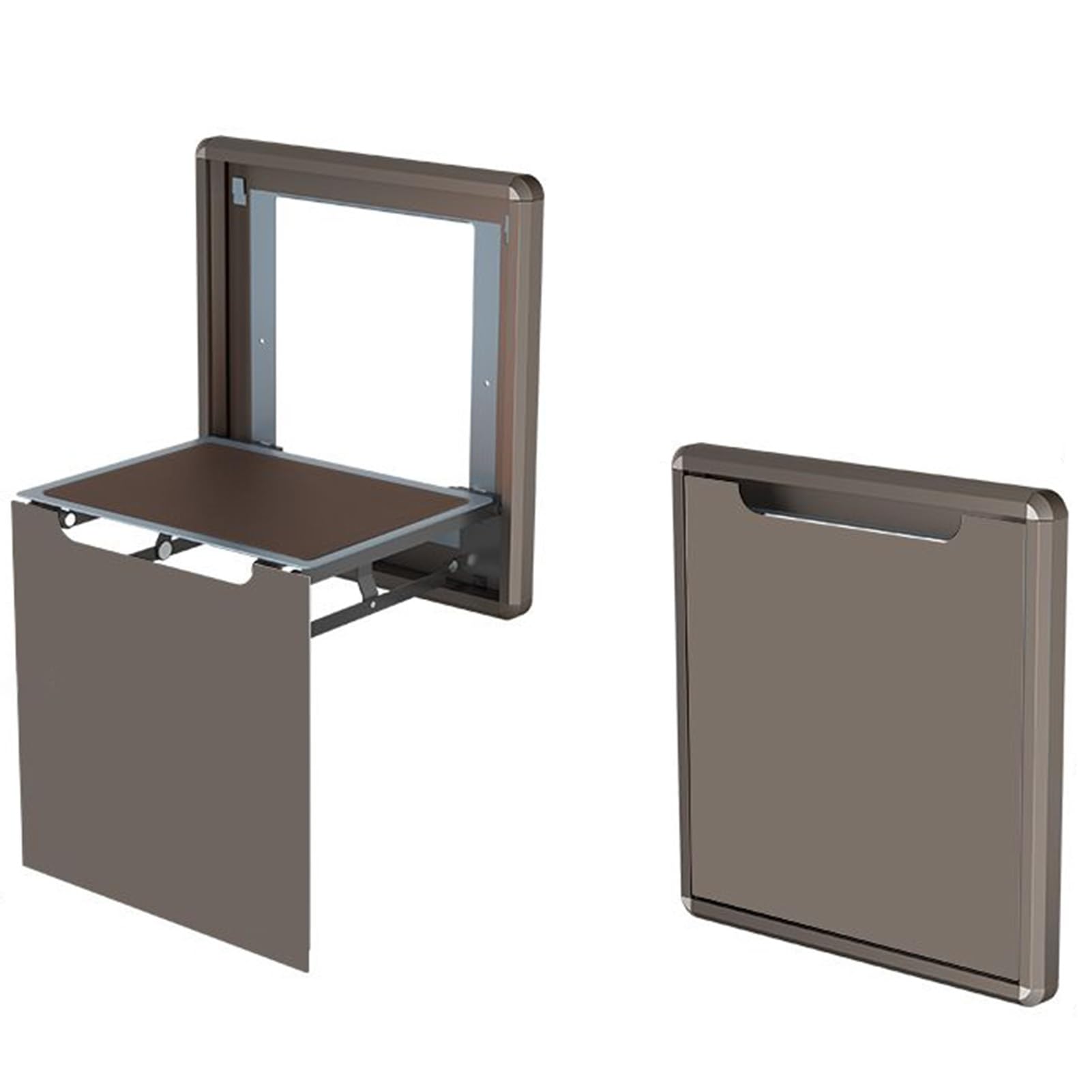 Tabouret à langer mural en aluminium et chaise pliante invisible charge 100 kg