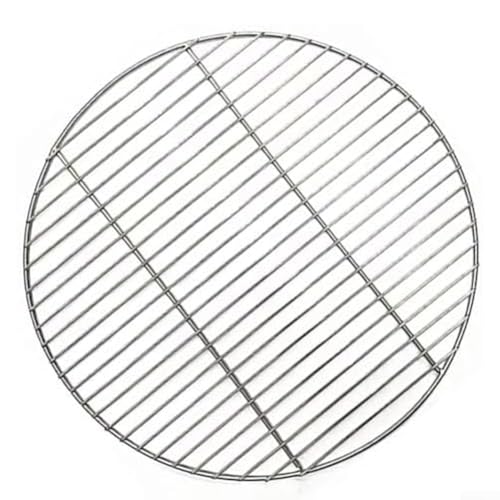 Griglia rotonda per barbecue, versatile in acciaio inox, griglia per barbecue antiaderente con ritenzione del calore e distribuzione, facile da pulire (28 cm)