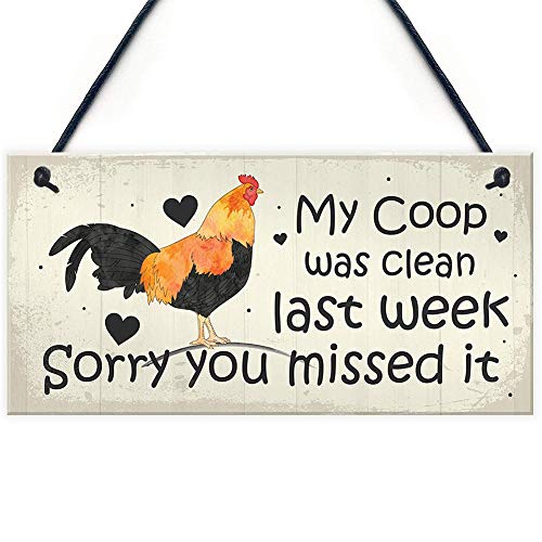 Hty Chicken Sign Hanging Sign Pet Sign Chicken Coop Sign Chicken Accessories Garden Plaque Friend Gift 10" X 5"