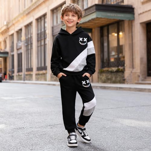 Image of Size 5-13 Years Boys Summer /Spring Outfits Set Short Sleeve T-Shirt & Pants Kids Boys Fall Fashion Clothes Sets