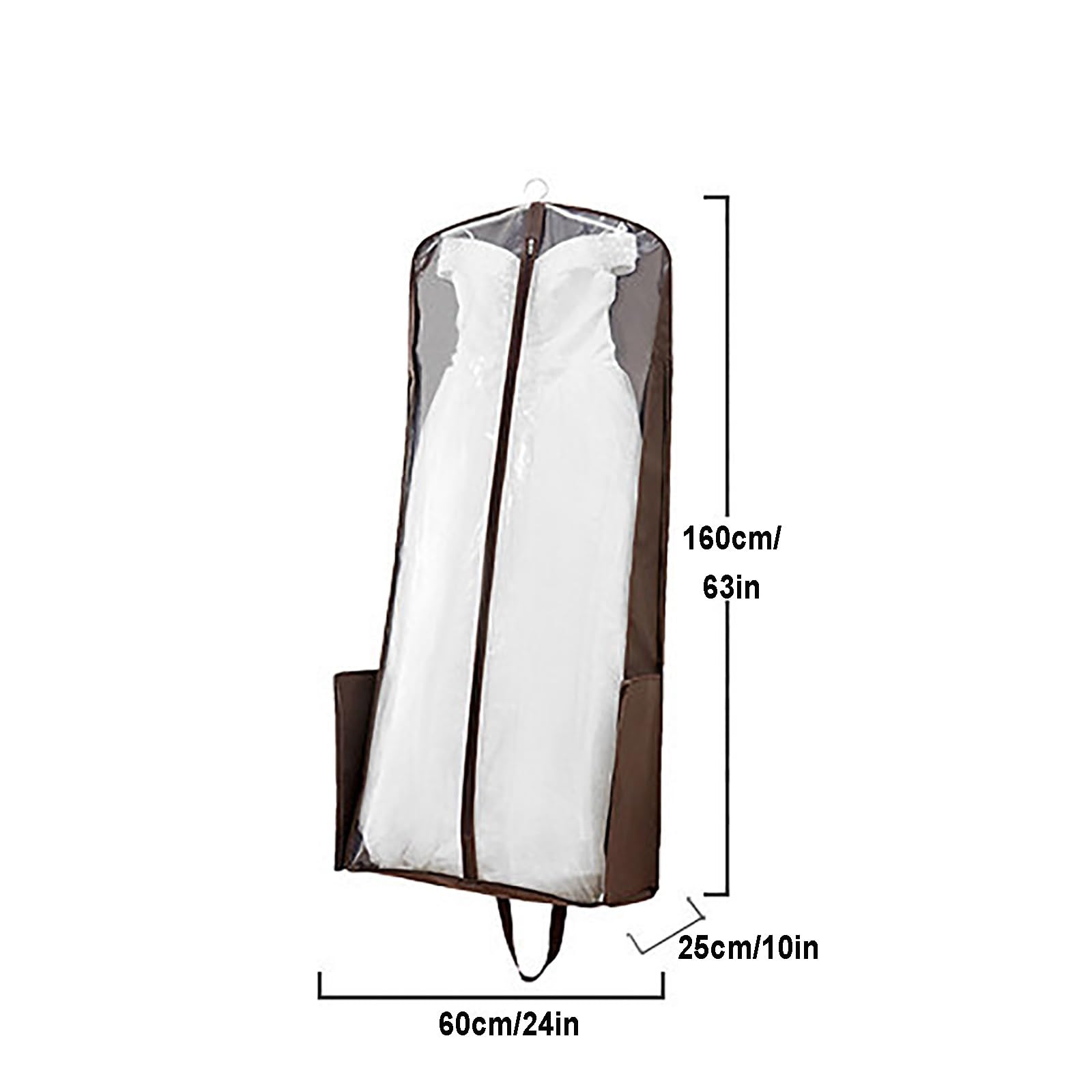 Transparente Kleidersack Brautkleid, Faltbare Kleidersack für Brautkleider | Tragetaschen aus Vliesstoff, Wasse und Staubdicht, für Abendkleider mit Langer Schleppe(Red,60*25*160cm/24*10*63in)