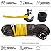 SAMOUT Synthetic Winch Rope Kit, 3/16in x 50ft 8350LBS Cable + Forged 13500LBS Winch Hook + Rubber Stopper + Safety Pull Strap, Yellow