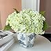 YalzoneMet RUZUQE Light Green Hydrangea Artificial Flowers, 3 Pcs Lifelike Real Touch Latex Hydrangea Fake Flowers, 21 inch Faux Green Flower for Home Wedding Decor Flower Arrangement