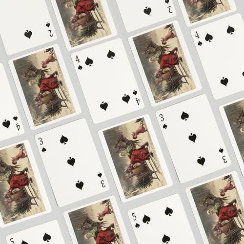 Juego de cartas vintage Christmas Greeting de 52 piezas miniatura 4