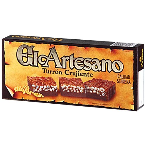 El Artesano Turrón suave de chocolate crujiente con cereales crujientes (Turron Crujiente) 7oz (200 g) (paquete de 1)