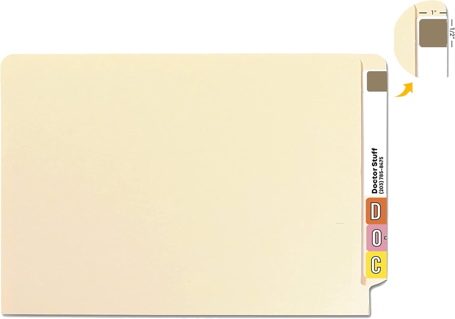 Doctor Stuff - Solid Color File Folder Labels, Tab Series, Vinyl Solid Gray Stickers, 1/2" x 1", Roll of 1000 Labels