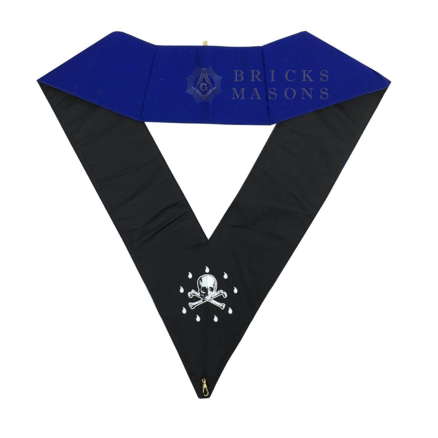 BRICKS MASONS Grand Past Master Blue Lodge California Regulation Collar Jewel - Silver with Wreath