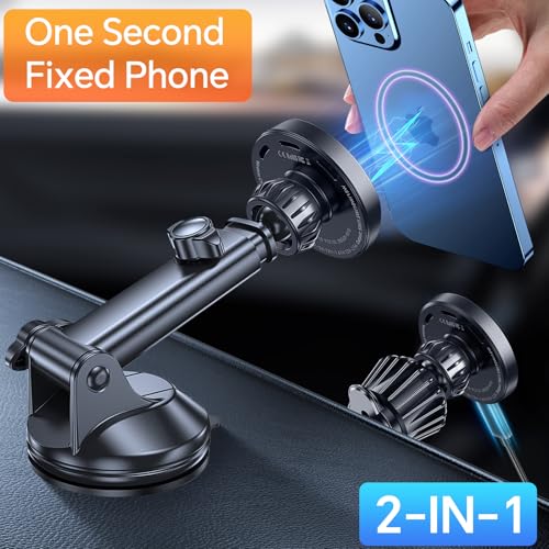 Coolpow W10 MagSafe Wireless Car Charger Mount — 2-in-1 Vent & Suction — view 8