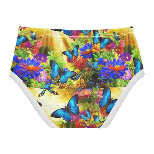 Joisal Cotton Toddlers Underwear Floral Vibrant Colorful Butterflies Sun Panties for Girl Aesthetic Kids Briefs Undies 2t2