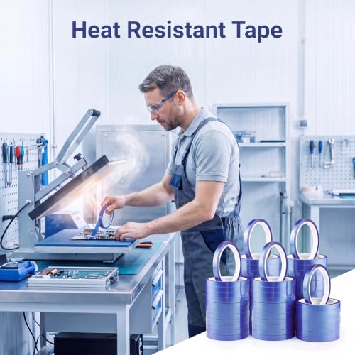 Image of 20 Rolls Heat Sublimation Tape Transfer Tape Bulk 10mm x 30m (98ft) | No Residue Easy to Tear Heat Resistant Tape for Sublimation Press Electronic Soldering Insulation
