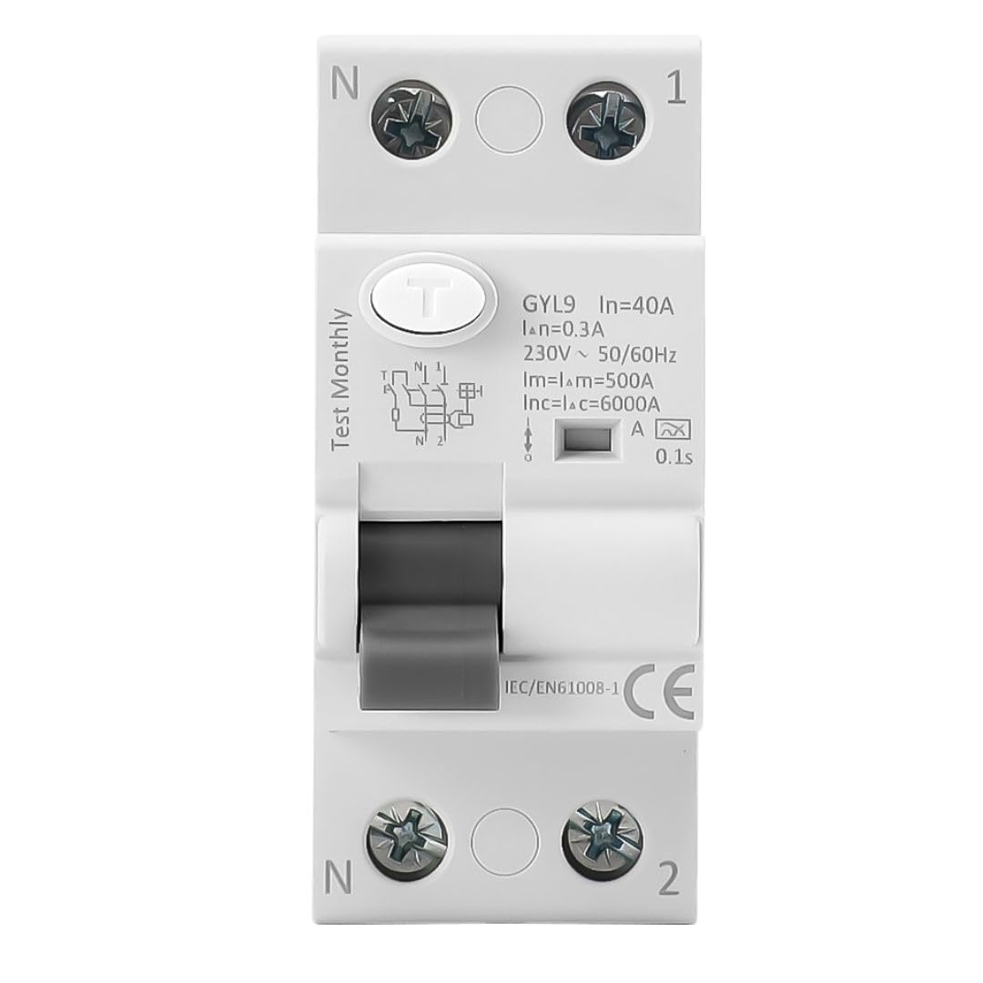 Interrupteur différentiel super immunisé SI 40 A 300 mA, 2P, classe A et 6 kA.