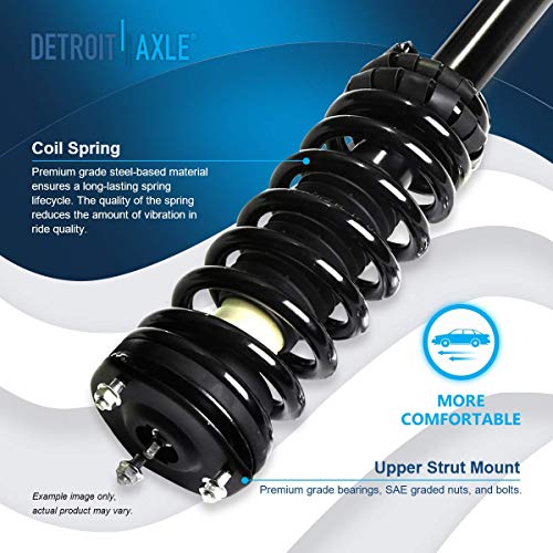 Image of Detroit Axle - 4pc Struts Shocks for 2010-2012 Ford Fusion Lincoln MKZ 10-11 Mercury Milan Complete 2 Front Struts with Coil Spring 2 Rear Shock Absorbers Replacement Ready Strut Assembly