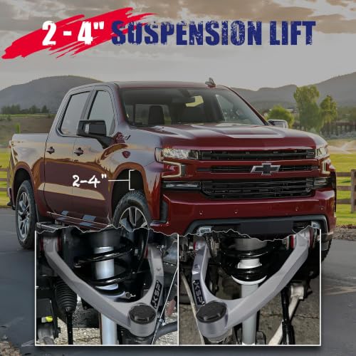 Image of KSP Silverado Upper Control Arms, 2-4 inch Aluminum Forged Control Arm Compatible With Ch-evy Silverado GMC Sierra 1500 2007-2018,2pcs Aftermarket UCA With Flexible Ball Joint