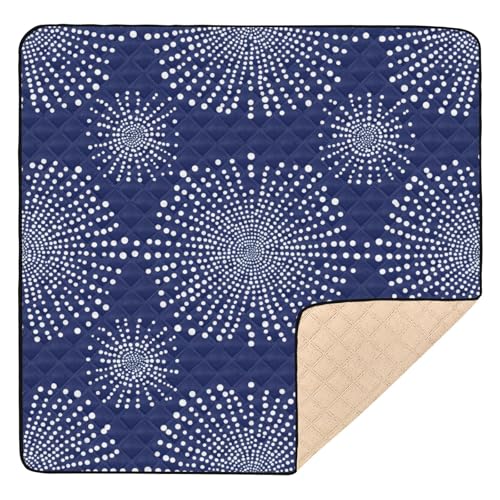 Kigai Small White Dots Baby Play Mat for Floor and Playpen 50x50 inch Non-Slip Baby Activity Playmat Waterproof Foldable Crawling Mat for Infants Toddlers