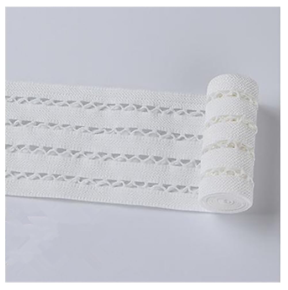 Elastico ondulato 7 cm – Elastico in rete traspirante per abiti, gonne e costumi da bagno – Elastico piatto per pantaloni in gomma elastico e indeformabile bianco 30 metri