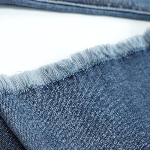 KIDSCOOL SPACE Girls Jeans, Split Hem with RAL Edges Elastic Waistband Inside High Stretch Denim Flared Pants3