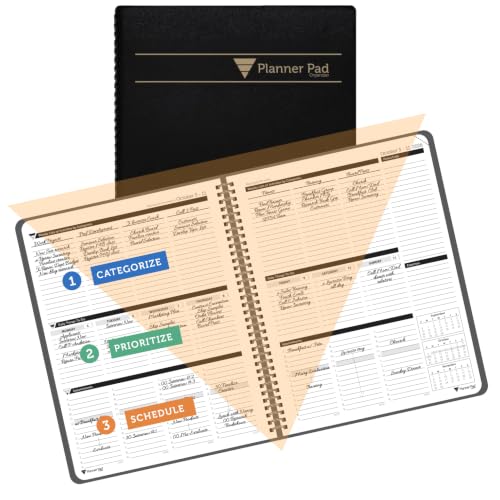 Planner Pad Organizador de 12 meses con embudo de 3 niveles para optimizar tareas y proyectos