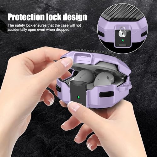 Image of Armor Secuer Lock Case Cover Compatible for Samsung Galaxy Buds Core (2025) -Purple