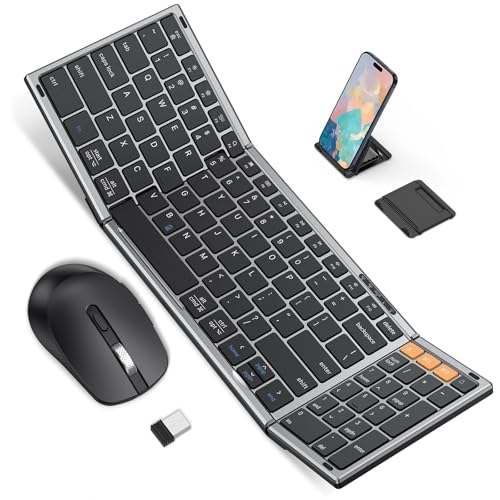 Foldable Keyboard and Mouse Combo for 3 Devices, OMOTON...