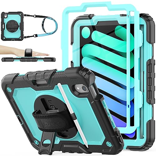 Coque iPad Mini A17 Pro antichoc 8.3 pouces dragonne support rotatif