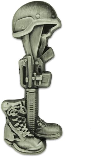 PinMart Pin de solapa de plata de soldado caído de la cruz de batalla del tributo final
