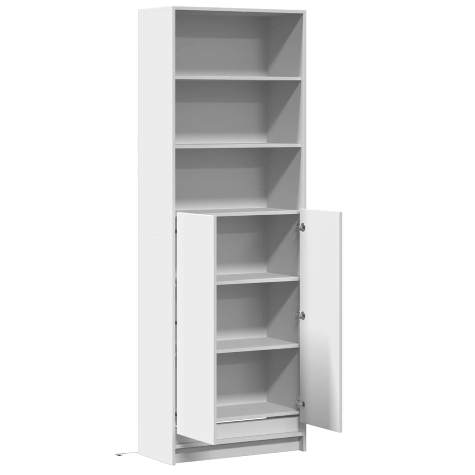 Gecheer Mobile con Luci LED RGB, Credenza con Illuminazione LED Moderna 69x32,5x200 cm in Truciolato, con Spazio di Conservazione e Ante per Soggiorno e Casa