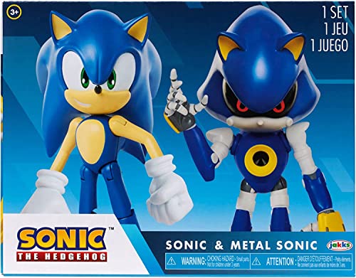 Sonic The Hedgehog Sonic 4" Action Figure 2 Pack - Modern Sonic & Modern Metal Sonic #TOP6
